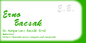 erno bacsak business card