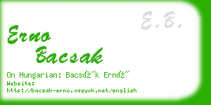 erno bacsak business card